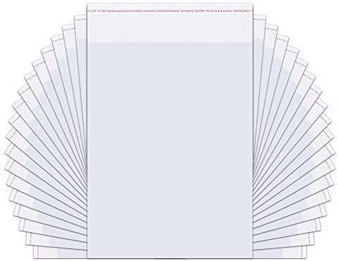 Cellophantüten Selbstklebend Groß 100pcs 28x36cm Klar Klebeverschluss Cellophan Taschen OPP Poly Zellophanbeutel 50µm für Drucke Zeitschriften Kunsthandwerk Kleidung T-Shirt (15 Größen verfügbar)