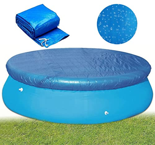 Bâche de protection solaire pour piscine hors sol, protection contre la poussière avec cordon de serrage pour piscines gonflables rondes, jacuzzi (3 m)