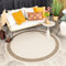 FRAAI | Home & Living In- & Outdoor Jute Teppich Rund - Nomad Edge Creme - Wetterfest - Polypropylen - Flachgewebe - Wohnzimmer, Esszimmer, Balkon, Garten/Terrasse - Terrasse - Rug