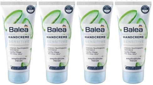 Balea Handcreme Sensitive mit Aloe Vera, 4er-Pack (4 x 100 ml)