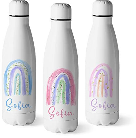 Zumo Digital Botella de Agua Personalizada con Tu Nombre, Botella de Acero Inoxidable Libre de BPA, Capacidad 500ml (Tipo 2)