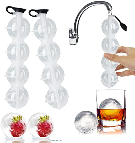 Lot de 2 moules à glaçons à 4 Trous, Hockey sur Glace, moules Ronds de Hockey sur Glace, boîte à glaçons à Quatre Trous, moules à glaçons pour Whisky, moules à glaçons pour Famille, fête, Bar