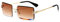 YUELUQU Retro Rahmenlose Sonnenbrille für Damen Herren Mode Retro Rechteck Brille Quadratische durchsichtige Sonnenbrille (A-Gold/tee)