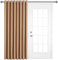 Hafaa Eyelet Blackout Door Curtain 66 x 84 Inch Drop – Ring Top Thermal Insulated Soft Curtains for Living Room 1 Panel with Tieback – Beige