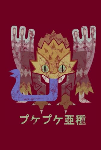 Monster Hunter World Iceborne Coral Pukei-Pukei Kanji Icon: Minimalist Composition Book | 100 pages | 6 x 9 | Collage Lined Pages | Journal | Diary ... School, College, University, School Supplies