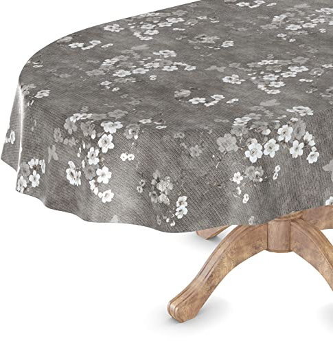 Wachstuchtischdecke Wachstuch Tischdecke abwaschbar Wachstischdecke Rechteck, rund, oval Premium Prägung Gartentischdecke Elegance Oval 140x200cm Schnittkante Dixie