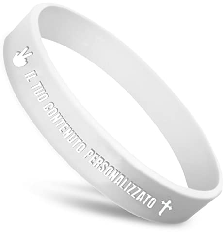 GSCSP braccialetti silicone personalizzabili bracciali fluorescenti per feste braccialetto semiperdo bambini-Bianco