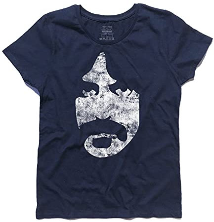 3styler T-Shirt Donna Frank Zappa Viso - Volto Stilizzato ed antichizzato - Linea Classic - 100% Cotone 185 gr/mq (S, Blu)