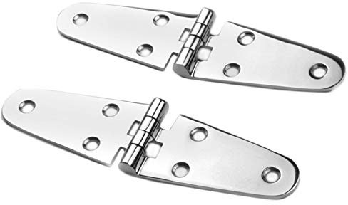 Charniere Inox,Charniere Invisible 1 paire charnière de sangle en acier inoxydable pour meubles de porte de bateau marin 144x38mm