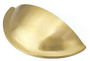 Infinity Decor Solid Brass Shell Cup Handle 86mm - Satin Brass Kitchen Cabinet Drawer Cupboard Door Pull