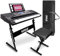 Pyle 61 Keys 2 in 1 Play and Sing Along Portable Electronic Piano Keyboard with Weatherproof Case Bag, Keyboard Stool, and Keyboard Stand, Black