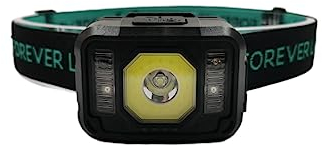 FOREVER Light Senso XP-E 3W + COB 3W - Lampada LED testa 1200mAh, 3 modalità, controllo touchless leggero e impermeabile, ideale per bicicletta, campeggio e attività all'aperto.