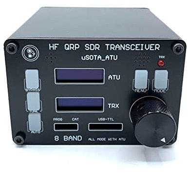 Koanhinn Ricetrasmettitore USOTA-ATU USDX SDR Tutte le modalità 8 Bande HF Radio QRP CW Ricetrasmettitore ATU-100 Antenna Tuner Display a doppio schermo