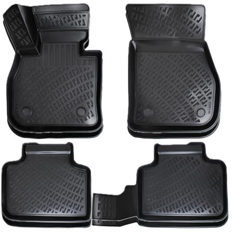 Rizline Passgenau 3D Fussmatten Auto Kompatibel mit BMW 2 Series F45 Active Tourer 2014-2021 Auto Zubehör 1. und 2. Reihe Gummimatten Autos TPE Allwetter Geruchlos rutschfest Schwarz