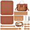 WADORN DIY-Kits Zur Herstellung von Umhängetaschen, PU-Leder-Umhängetaschen-Nähset Mit Anleitung, Handgefertigtes Satchel-Handtaschen-Bastelset, Geldbörsen-Nähset, 18x7x12 cm (Braun + Khaki)