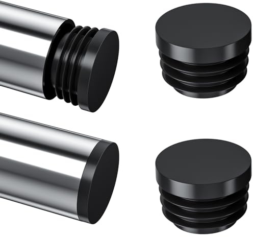 28 PCS Black Round Tube Plastic Plugs End Caps (25mm)