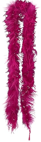 ihreesy Flauschige Federboa Federschal, 2m Lang Federstola Feder Schal Straußenfeder-Boa Straußenfeder-Schal Flauschige Straußenfedern Dekoration Nähdekoration Hochzeitsdekoration,Bordeaux