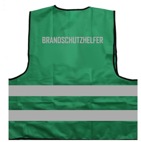 Brandschutzhelfer Warnweste BZW. Signalweste mit reflektierendem Aufdruck - Größe L/XL, Grün