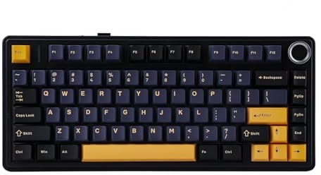 EPOMAKER AULA F75 Wireless Mechanical Gaming Keyboard, 75% Layout with Knob, Creamy Gasekt-Mount with Sound-Dampening, RGB, Hot-Swap, Bluetooth/2.4Ghz (Black, Ice Vein Switch)