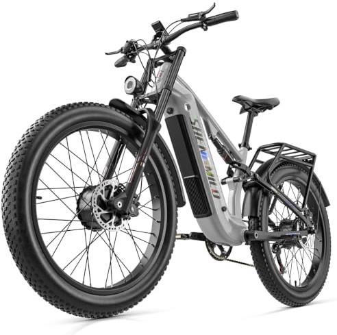 shengmilo S600 Dual Motor Electric Mountainbike für Erwachsene, Vollfederung, 48V17.5AH Li-Ion Akku, Dual Hydraulic Oil Brake ebike, DREI Fahrmodi