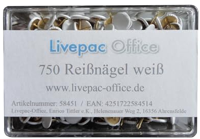 750 Reissnägel / Reißbrettstifte / Reißzwecken / Heftzwecken / weiß