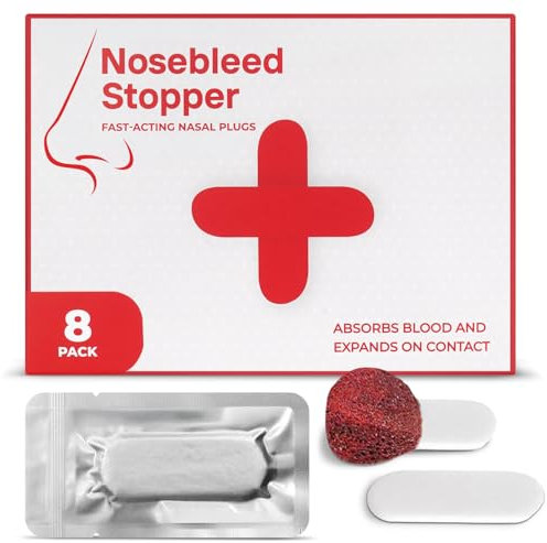 Nasenbluten Stopper – hilft Nasenbluten schnell und schmerzlos zu stoppen – flach und diskret – Nasenstöpsel für blutige Nase – Nasenblutstopper für einfachen Transport – Nasenbluten für Kinder und