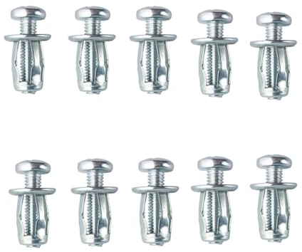 Naisfei 10 anclajes de metal huecos, M4 x 20, tornillos de pétalos, robustos anclajes de pared hueca para decoración del hogar y fijaciones en paredes de cartón-yeso