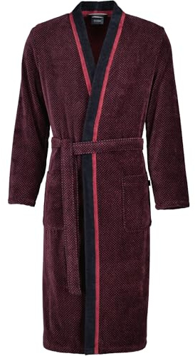 Cawö Home Bademäntel Herren Kimono 4839 rot-schwarz - 92 XL