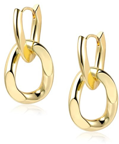 ALEXCRAFT Dicke Drop Ohrringe Gold Hängend Chunky Goldene Creolen Damen für Frauen Freundin Mama
