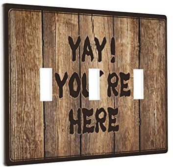 Yay! You'Re Here - Placca per interruttore, stile vintage, stile nostalgico, 3 bande