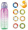 Air Bottiglia d'acqua 1000ml Sport Air Borraccia con 7 Cialde Aromatiche, Senza BPA Borracce Tritan Cialde Aromi Frutta Profumate Borraccia Prova di Perdite Tazza d'acqua con Cannuccia (Viola)