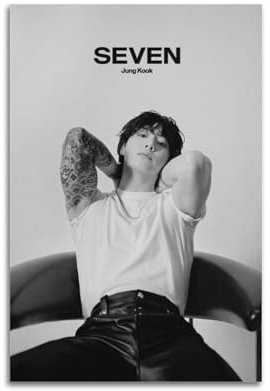 JUNZHAN Seven Jungkook Album-Kunst-Wandposter, Wohnzimmer-Dekoration, 20 x 30 cm, ungerahmter Stil