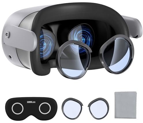 Upgrade Lens Protector Set Compatible with Meta Quest 3S Accessories, Soft Lens Protector Cover, Glasses Spacer with Blue Light Blocking Glasses for Oculus Quest 3S (Anti-blue Light and Scratches)