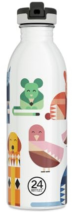 24Bottles Kids - Gourde enfant avec paille école primaire et maternelle 500 ml, bouteille bébé 100 % hermétique en acier inoxydable sans BPA, ultra légère et écologique [non thermique], Best Friends