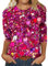 Pailletten Oberteil Damen Lang Shirt Glitzer Elegant Longshirt Silvester Aesthetic Bluse 3/4 arm Festliche Top Rundhals Langarm Sweatshirt Rave Party Paillettenoberteil Karneval Kostüm