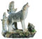 Generisch Howling Wolf mit Baumstamm Dekofigur Wild Life Wolf heulend