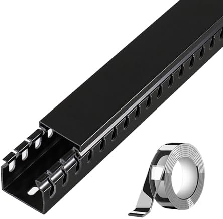 Bodenabdeckungen Kommerziell Kabelkanäle Für Elektrische Kabel 2m, Selbstklebend Kabelabdeckungsset & Kabelkanal Für Die Wand Organisieren, Verstecken Von TV/Video/Kamera-Kabeln(Black,60x40mm/2.4x1.6i