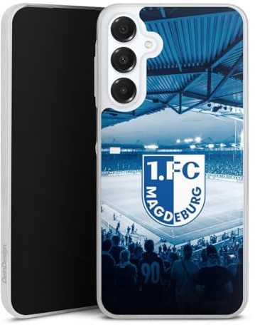 Slim Case kompatibel mit Samsung Galaxy A 16 5G Silikon Handyhülle transparent Hülle extra dünn 1. FC Magdeburg Stadion 1. FCM