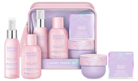 Baylis & Harding Jojoba, Vanilla & Almond Oil Luxury Travel Wash Bag Gift Set - Vegan Friendly