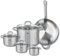 ELO 9501050 Batterie de cuisine 5 pièces, Set de 1 Poêle de cuisson 32 cm et 4 faitouts 12, 14, 16 et 26 cm Elo Profi Citrin, inox, induction