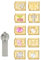 papasgix Italian Charm Bracelet Charms Set Silver Gold Italian Charms Bracelets for Women Men 11pcs Italian Charms Bulk Stainless Steel 9mm Women's Charm (Gold-Diamond)