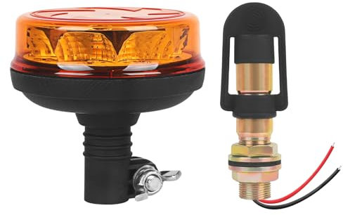 AOHEWEI Luz de Advertencia LED Ámbar con Soporte en Forma de I, 6 Modos Rotativo/Intermitente para Tractores, Montacargas, Excavadoras, Camiones, Maquinaria Agrícola