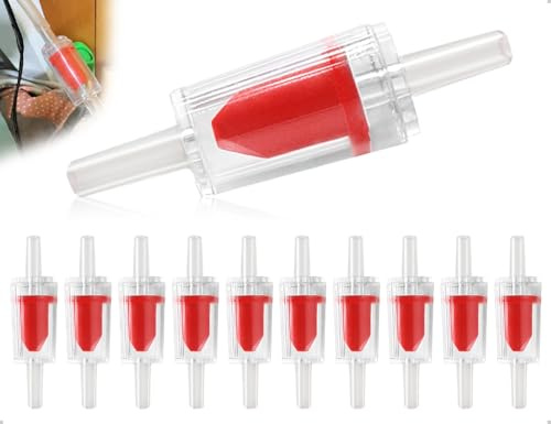 Lhbwhiz 10 Stück Aquarium Rückschlagventile,Kunststoff Einweg Luftrückschlagventil,Aquarium-Zubehör,für 4 mm Standard-Luftschlauch,verwendet für Familie Fisch Tank(Rotes)