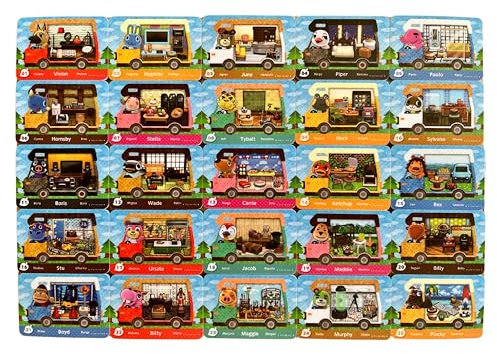 PEMY - Tarjetas NFC compatibles con Animal Crossing New Horizons - Lote de 25 aldeanos Serie 1 (#1 a #25) - Compatible con Nintendo Switch/Switch Lite/Switch 2 / New 3DS / Wii U - con caja de