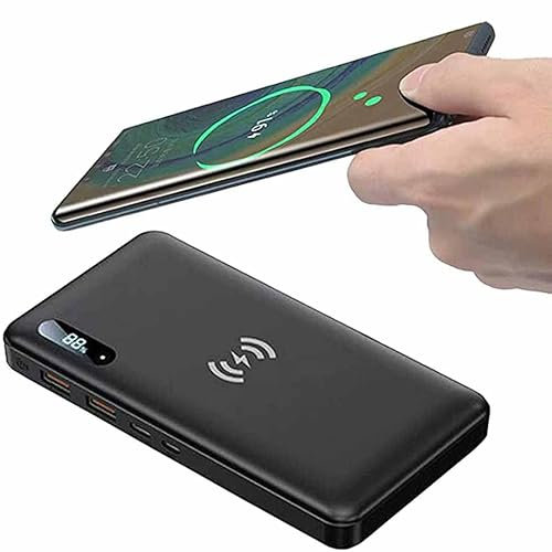 Power Bank, Caricabatterie Portatile Wireless 50000mAh PD 65W/15W QC3.0/QC4.0/SCP con Ricarica Rapida e 2 Ingressi e 3 Uscite (Qi e USB C), Batteria Esterna per Telefoni, Smartphone e Altro,