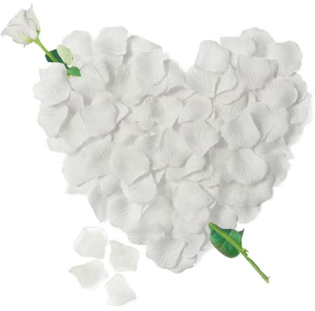 Rosenblätter, 1200 Seide Weiss Rosenblüten, Romantisch Deko, Dekoration für Romantische Atmosphäre, Heiratsantrag, Valentinstag Deko und Hochzeit