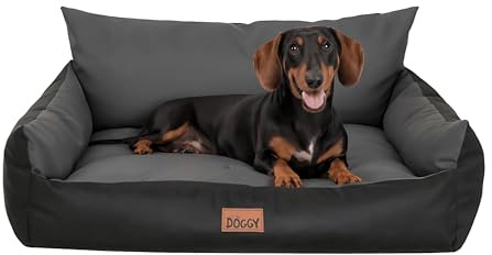 PillowPrim Hundebett - Möbel für Tiere, Katzenbett - Hundekorb für kleine mittelgroße & große Hunde - Hundekissen – Hundesofa – Hundeliege – Schlafplätze - 63x48 cm - Graphit