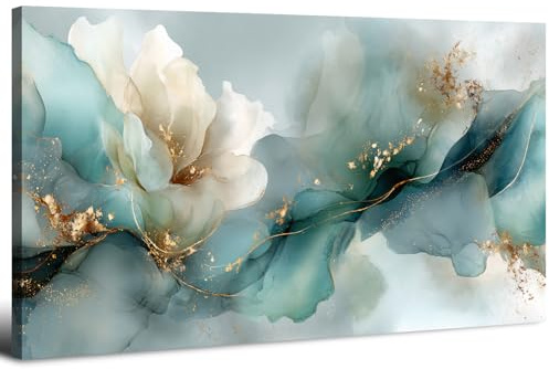 AIYISU Fleur Impression sur Toile Decoration Murale Peinture 20x40in Tableaux Decoratifs Muraux Décoration Moderne Abstraite Fleur Tableau Decoration Murale Salon Chambre Bureau - Prêt à Accrocher