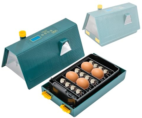 MEHOOSPVN Brutautomat Vollautomatisch, Inkubator für 10-20 Eier, Brutmaschine Einstellbare Temperatur 30-40℃ mit Automatisches Eierwenden, Schierlampe für Bruteier, Hühner, Enten, Wachtel, Gänse