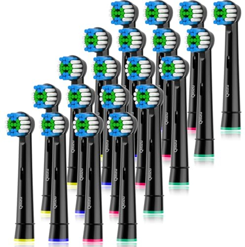 20 stück Aufsteckbürsten Kompatibel mit Braun Oral B Zahnbürste, Schwarz | Professionelle Zahnbürstenköpfe Aufsätze für Oral B Pro/Vitality/Smart/Genius, Aufsteckbürsten für Tägliche Reinigung